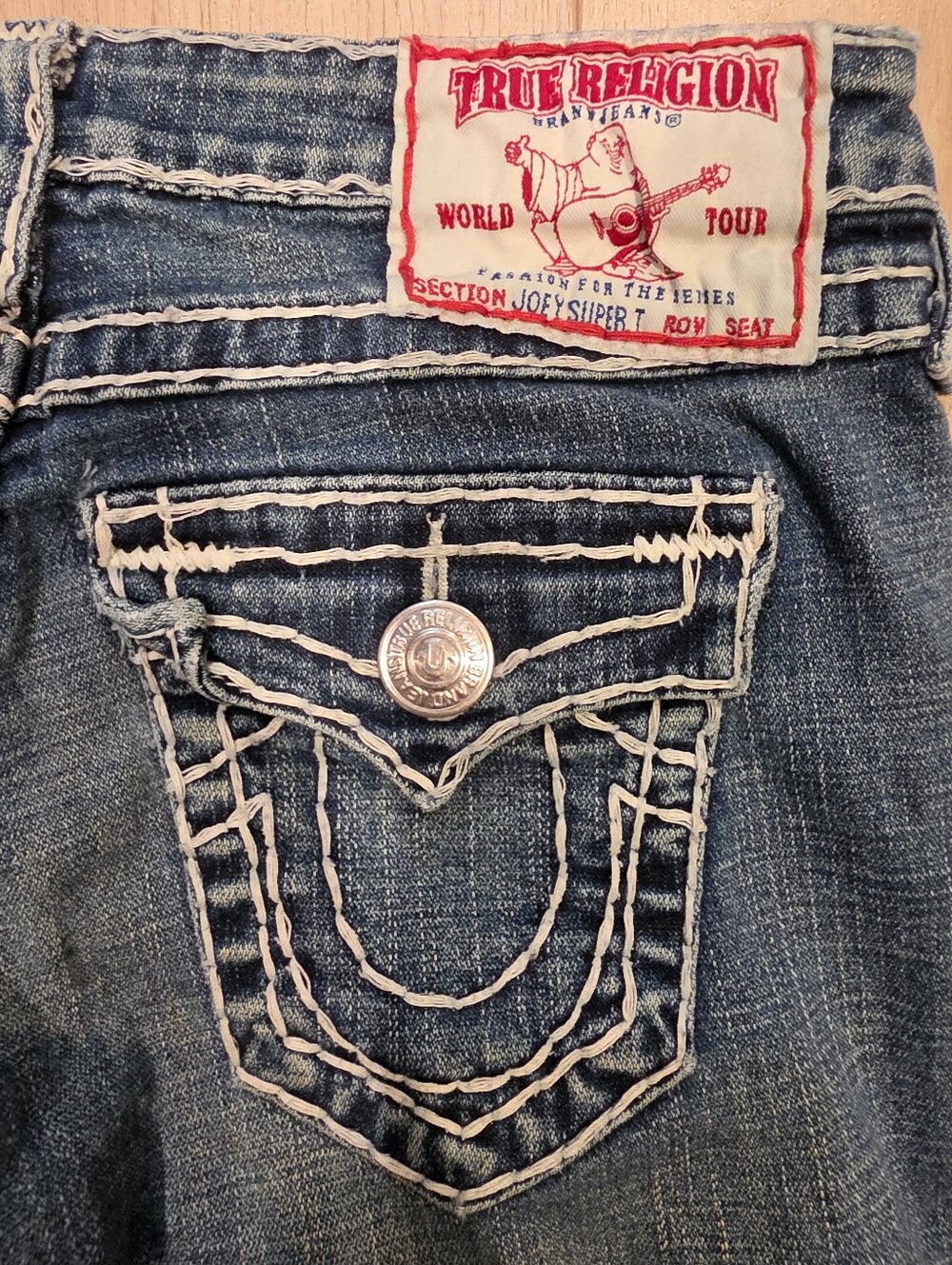 True Religion Joey Super T Flare Jeans Women's Size 26 Made in USA - Picture 4 of 6